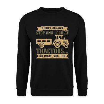 Tracteur agricole Tracteur vintage Farmers - Sweat-shirt Unisexe - noir - Devant - Alina (178cm) & Michal (187cm)