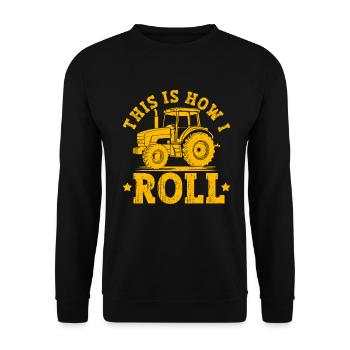 Landwirtschafts Traktor Vintage Traktor Landwirte - Unisex Pullover - Schwarz - Vorne - Alina (178cm) & Michal (187cm)
