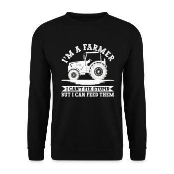 Landwirtschafts Traktor Vintage Traktor Landwirte - Unisex Pullover - Schwarz - Vorne - Alina (178cm) & Michal (187cm)