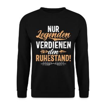 Légende Retraite Drôle Motif Retraité - Sweat-shirt Unisexe - noir - Devant - Alina (178cm) & Michal (187cm)