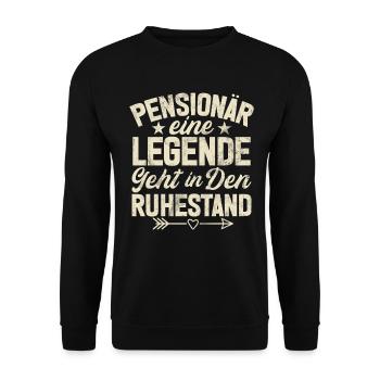 Légende Retraite Drôle Motif Retraité - Sweat-shirt Unisexe - noir - Devant - Alina (178cm) & Michal (187cm)