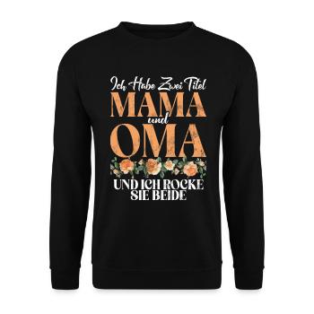 drôle maman grand-mère disant motif dames fête des mères - Sweat-shirt Unisexe - noir - Devant - Alina (178cm) & Michal (187cm)