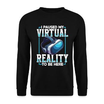 Virtual Reality Athlete Witzer VR Gamer Headset - Unisex Sweatshirt - black - Front - Alina (178cm) & Michal (187cm)