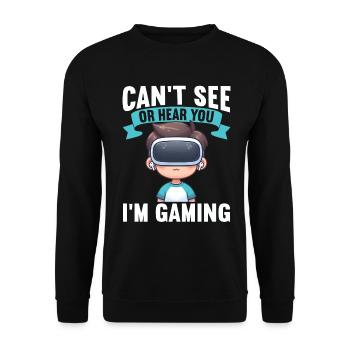 Virtual Reality Athlete Witzer VR Gamer Headset - Unisex Sweatshirt - black - Front - Alina (178cm) & Michal (187cm)
