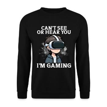 Virtual Reality Athlete Witzer VR Gamer Headset - Unisex Sweatshirt - black - Front - Alina (178cm) & Michal (187cm)
