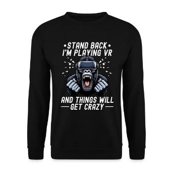 Virtual Reality Athlete Witzer VR Gamer Headset - Unisex Sweatshirt - black - Front - Alina (178cm) & Michal (187cm)