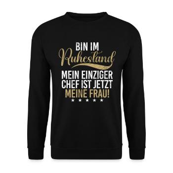Légende de la retraite Drôle de pension Pension Retraité - Sweat-shirt Unisexe - noir - Devant - Alina (178cm) & Michal (187cm)