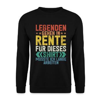 Légende de la retraite Drôle de pension Pension Retraité - Sweat-shirt Unisexe - noir - Devant - Alina (178cm) & Michal (187cm)
