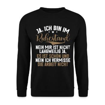 Légende de la retraite Drôle de pension Pension Retraité - Sweat-shirt Unisexe - noir - Devant - Alina (178cm) & Michal (187cm)
