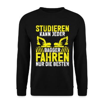 Baggerfahrer Lustige Bauarbeiter Beruf Excavator - Unisex Pullover - Schwarz - Vorne - Alina (178cm) & Michal (187cm)