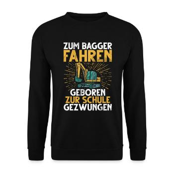 Baggerfahrer Lustige Bauarbeiter Beruf Excavator - Unisex Pullover - Schwarz - Vorne - Alina (178cm) & Michal (187cm)