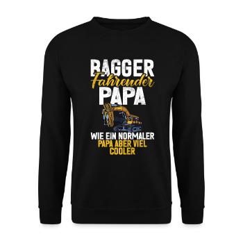 Baggerfahrer Lustige Bauarbeiter Beruf Excavator - Unisex Pullover - Schwarz - Vorne - Alina (178cm) & Michal (187cm)