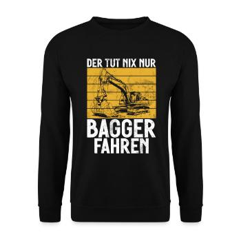 Baggerfahrer Lustige Bauarbeiter Beruf Excavator - Unisex Pullover - Schwarz - Vorne - Alina (178cm) & Michal (187cm)