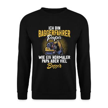 Baggerfahrer Lustige Bauarbeiter Beruf Excavator - Unisex Pullover - Schwarz - Vorne - Alina (178cm) & Michal (187cm)