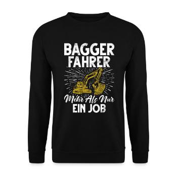 Baggerfahrer Lustige Bauarbeiter Beruf Excavator - Unisex Pullover - Schwarz - Vorne - Alina (178cm) & Michal (187cm)