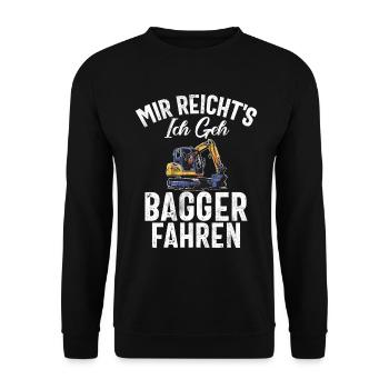 Baggerfahrer Lustige Bauarbeiter Beruf Excavator - Unisex Pullover - Schwarz - Vorne - Alina (178cm) & Michal (187cm)