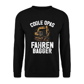 Baggerfahrer Lustige Bauarbeiter Beruf Excavator - Unisex Pullover - Schwarz - Vorne - Alina (178cm) & Michal (187cm)
