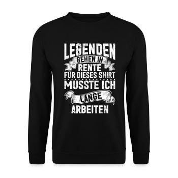 Legend Retirement Funny Motif Pensioner - Unisex Sweatshirt - black - Front - Alina (178cm) & Michal (187cm)