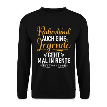 Legend Retirement Funny Motif Pensioner - Unisex Sweatshirt - black - Front - Alina (178cm) & Michal (187cm)