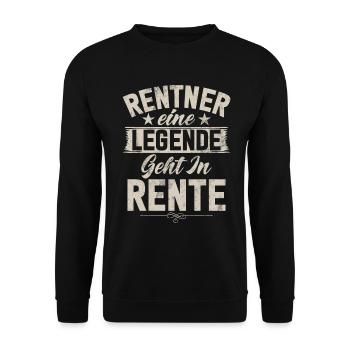 Legend Retirement Funny Motif Pensioner - Unisex Sweatshirt - black - Front - Alina (178cm) & Michal (187cm)