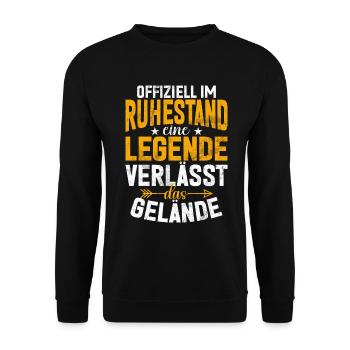 Legend Retirement Funny Motif Pensioner - Unisex Sweatshirt - black - Front - Alina (178cm) & Michal (187cm)