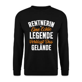 Legend Retirement Funny Motif Pensioner - Unisex Sweatshirt - black - Front - Alina (178cm) & Michal (187cm)