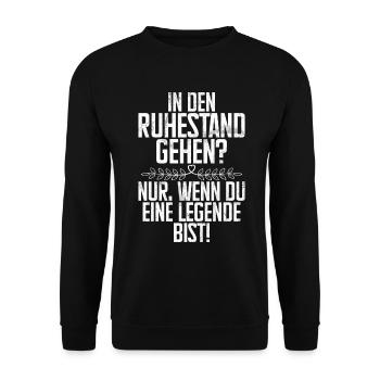 Legend Retirement Funny Motif Pensioner - Unisex Sweatshirt - black - Front - Alina (178cm) & Michal (187cm)
