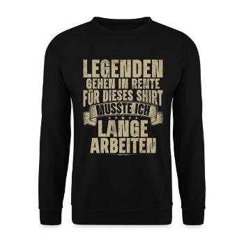 Legend Retirement Funny Motif Pensioner - Unisex Sweatshirt - black - Front - Alina (178cm) & Michal (187cm)