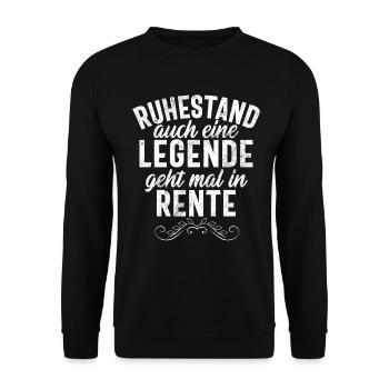 Legend Retirement Funny Motif Pensioner - Unisex Sweatshirt - black - Front - Alina (178cm) & Michal (187cm)