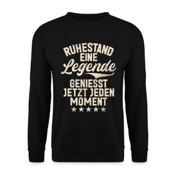 Legend Retirement Funny Motif Pensioner - Unisex Sweatshirt - black - Front - Alina (178cm) & Michal (187cm)