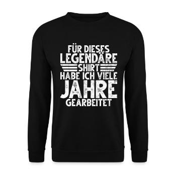 Legend Retirement Funny Motif Pensioner - Unisex Sweatshirt - black - Front - Alina (178cm) & Michal (187cm)