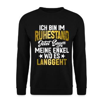Légende de la retraite Drôle de pension Pension Retraité - Sweat-shirt Unisexe - noir - Devant - Alina (178cm) & Michal (187cm)