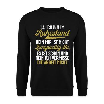 Légende de la retraite Drôle de pension Pension Retraité - Sweat-shirt Unisexe - noir - Devant - Alina (178cm) & Michal (187cm)