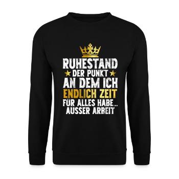 Légende de la retraite Drôle de pension Pension Retraité - Sweat-shirt Unisexe - noir - Devant - Alina (178cm) & Michal (187cm)