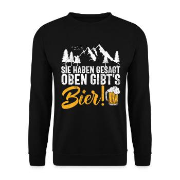 Berge Natur Bergsteigen Alpen Klettern Wandern - Unisex Pullover - Schwarz - Vorne - Alina (178cm) & Michal (187cm)