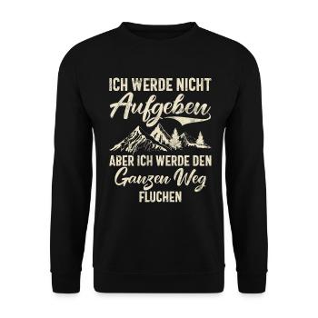Berge Natur Bergsteigen Alpen Klettern Wandern - Unisex Pullover - Schwarz - Vorne - Alina (178cm) & Michal (187cm)