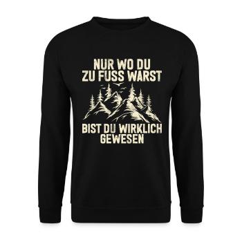 Berge Natur Bergsteigen Alpen Klettern Wandern - Unisex Pullover - Schwarz - Vorne - Alina (178cm) & Michal (187cm)
