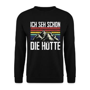 Berge Natur Bergsteigen Alpen Klettern Wandern - Unisex Pullover - Schwarz - Vorne - Alina (178cm) & Michal (187cm)