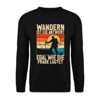 Berge Natur Bergsteigen Alpen Klettern Wandern - Unisex Pullover - Schwarz - Vorne - Alina (178cm) & Michal (187cm)