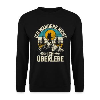 Berge Natur Bergsteigen Alpen Klettern Wandern - Unisex Pullover - Schwarz - Vorne - Alina (178cm) & Michal (187cm)