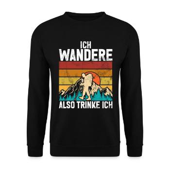 Berge Natur Bergsteigen Alpen Klettern Wandern - Unisex Pullover - Schwarz - Vorne - Alina (178cm) & Michal (187cm)