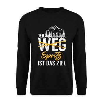 Berge Natur Bergsteigen Alpen Klettern Wandern - Unisex Pullover - Schwarz - Vorne - Alina (178cm) & Michal (187cm)