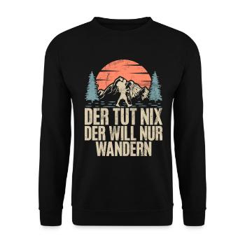 Berge Natur Bergsteigen Alpen Klettern Wandern - Unisex Pullover - Schwarz - Vorne - Alina (178cm) & Michal (187cm)