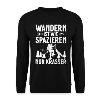 Berge Natur Bergsteigen Alpen Klettern Wandern - Unisex Pullover - Schwarz - Vorne - Alina (178cm) & Michal (187cm)