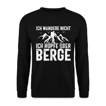 Berge Natur Bergsteigen Alpen Klettern Wandern - Unisex Pullover - Schwarz - Vorne - Alina (178cm) & Michal (187cm)
