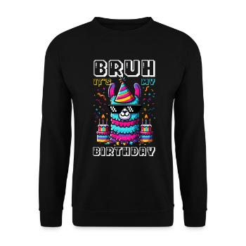 Lama Pinata Süße Alpaka -Tiergeburtstagsfiesta - Unisex Pullover - Schwarz - Vorne - Alina (178cm) & Michal (187cm)