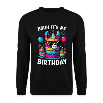 Lama Pinata Süße Alpaka -Tiergeburtstagsfiesta - Unisex Pullover - Schwarz - Vorne - Alina (178cm) & Michal (187cm)