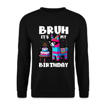 Lama Pinata Süße Alpaka -Tiergeburtstagsfiesta - Unisex Pullover - Schwarz - Vorne - Alina (178cm) & Michal (187cm)