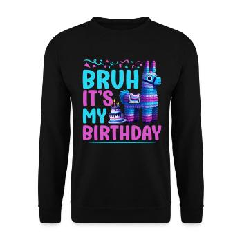 Lama Pinata Süße Alpaka -Tiergeburtstagsfiesta - Unisex Pullover - Schwarz - Vorne - Alina (178cm) & Michal (187cm)