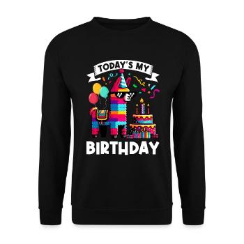 Lama Pinata Süße Alpaka -Tiergeburtstagsfiesta - Unisex Pullover - Schwarz - Vorne - Alina (178cm) & Michal (187cm)